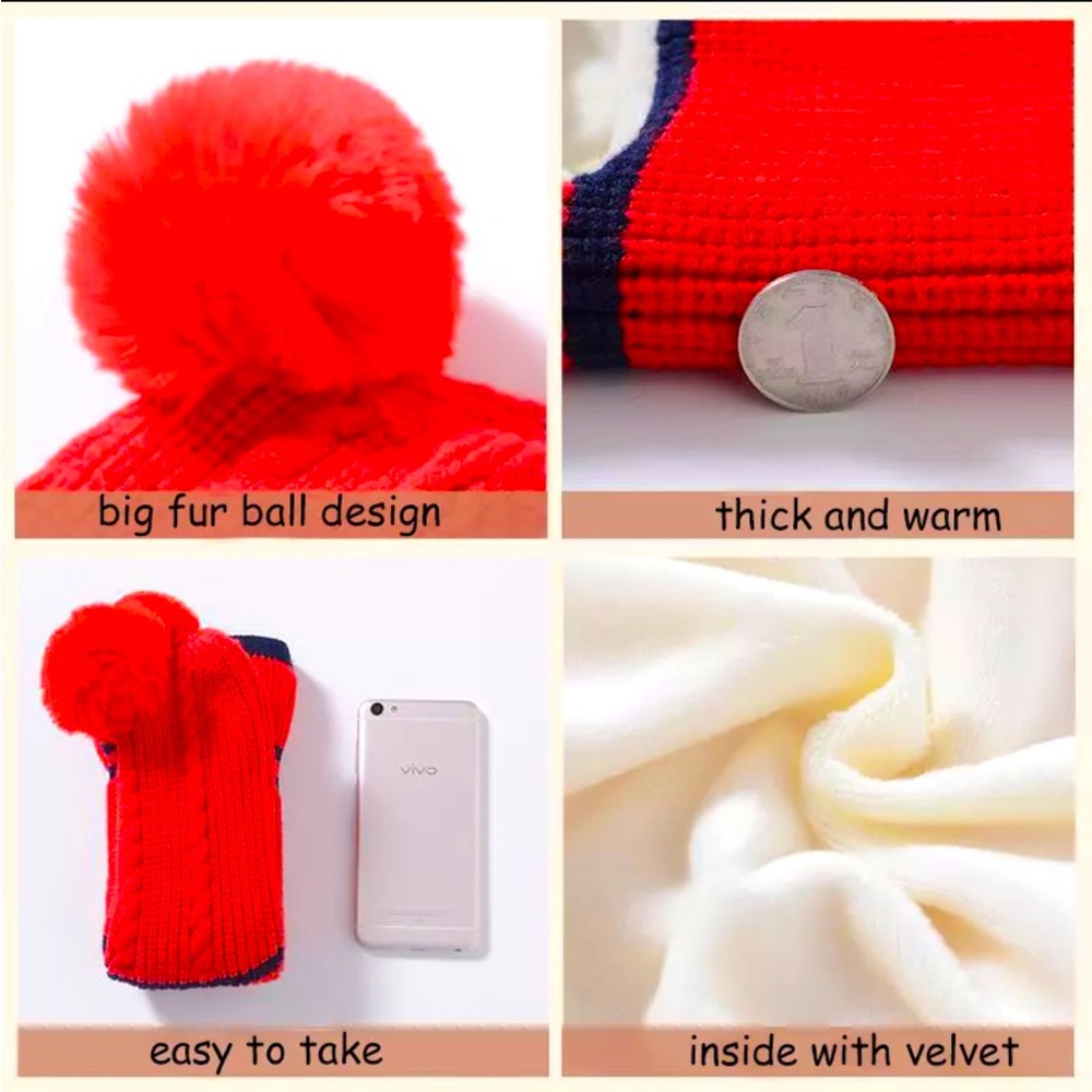 COPY - COPY - Baby boy girl all in one  winter hat and scarf - Picture 4 of 7